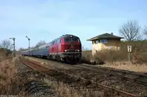 216 224 (92 80 1216 224-6 D-IGE) mit Leerreisezug von Hersbruck Rechts nach Passau am 04.03.2017 bei Hiltersdorf