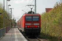 143 940-5 in Leipzig Gohlis auf der Fahrt in Richtung Halle(S) Hbf. (20.04.07)