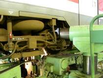 beim Einrichten zum Drehen
Unterflurradsatzdrehbank im Bahnwerk Neustrelitz
beim Tag der offenen T�r am 04.05.07