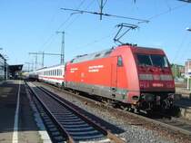Die Br.101 051-1 stand am 26.04.07 mit dem IC von Karlsruhe Hbf nach N�rnberg Hbf im Aalener Bahnhof. Abfahrt hatte sie um 14:57 Uhr.