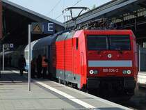 189 034-2 mit D 247 am 21.04.07 in Frankfurt (Oder).