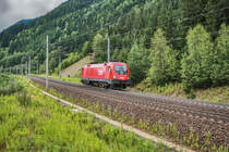 1116 087-8 kehrt von einer Schubleistung, als Lz  nach Spittal-Millstättersee zurück.
Aufgenommen am 25.6.2017, nahe Kolbnitz.