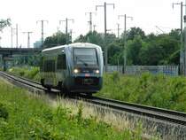 Der Walfisch BR 641 027 als RB113 am 24.06.2017 auf dem Weg nach Bad Lausick bei der Einfahrt im Hp Leipzig-Paunsdorf.