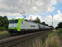 Captrain 185 CL 003 mit Kesselwagen am 28.06.17 in Hanau West