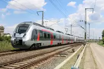 9442 108 (Bombardier Talent 2) von Abellio Rail Mitteldeutschland als RE 74708 (RE9) von Bitterfeld nach Eichenberg in Teutschenthal, Reichsbahnstraße, auf der Bahnstrecke Halle–Hann. Münden (KBS 590). [4.7.2017 - 13:20 Uhr]