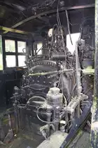 Führerstand der AFR SL24 (Class B 28-2 Shay, Lima, Bj.1913, Fab.Nr. 2724), aufgenommen am 05.Juni 2017 in der Chaoping Station.