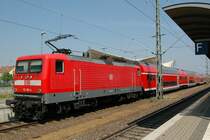 112 190-4 war am 28.04.07 als RE zwischen Rostock und Lu. Wittenberg im Einsatz und pausiert gerade in Wittenberg.