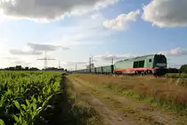 SBW/TRG 264 005 (Maxima 40cc) als DGS69360 beim Düngemittel entladen in Jübek (AJ).
Kurtz hinter Jübek richtung Rendsburg.