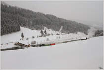 STLB U11 dampft mit einem Sonderzug für die   Railway Touring Company  von Murau nach Tamsweg.
Einöd 7_2_2012