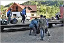 Grund der Verspätung war dieser Ersatzreifen, der noch gefehlt hat für den ransport ins Wassertal. (12.06.2017)