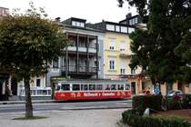 GM 8, damals mit Bauj. 1962 der jüngste Triebwagen der Gmundener Straßenbahn, am 11.10.2011 an der Endhst. Franz-Josef-Platz.