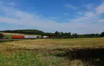 M 42488 von Frankfurt Oder nach Weiden, gezogen von der DB 145 012. Aufgenommen am 30.07.2017 in Ruppertsgrün/Pöhl