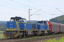 EVB 275 102 u. 276 005 am 08.08.2017  13:37 nördlich von Salzderhelden am BÜ 75,1 in Richtung Göttingen