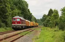 232 550-4 (Bauz-G 91389) fuhr am 12.08.17 von Hoyerswerda nach Bad Brambach. Hier ist der Zug in Kürbitz zu sehen.