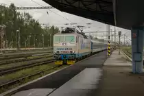 Bahnhof Cheb am 25.7.17: Einfahrt für CD 362 110-9. Das Wetter war mies, aber die Stimmung gut. 