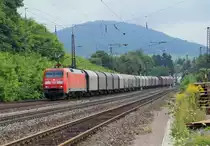152 148 bei der Einfahrt in den Bahnhof Laufach (Strecke Würzburg-Aschaffenburg).
16.08.2017