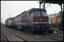 DR 131034 am 29.3.1991 im Bahnbetriebswerk Vacha.