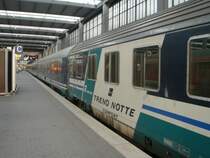 M�nchen Hbf. Der EuroNight 287 nach Napoli Centrale wird bereit gestellt.