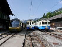 Goldenpass MOB - Fahrzeugtreff in der Lenk mit dem ABt  344 und Be 4/4 1003 und Be 4/4 1002 am 26.08.2017