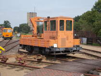 Skl Bauart Schöneweide mit Kran,am 26.August 2017,vor der Drehscheibe im Eisenbahnmuseum Gramzow.