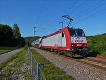 . CFL 4002 mit ihrem Zug aus Richtung Michelau f�hrt hier nahe Erpeldange / Sauer, dem Endbahnhof von Ettelbr�ck entgegen.  29.08.2017  (Hans)