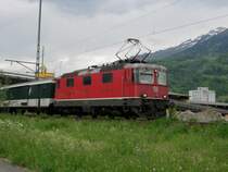 Eine RE 420 der SBB mit einem Rex ( Rheintaexpress ) von Chur nach St.Gallen f�hrt in Buchs/SG ein. Am 10.05.07