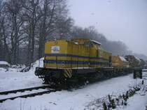 Bauzug im Winter 2004 auf der Strecke Bielefeld-Dissen-Osnabr�ck.