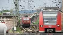 425 600 f�hrt gleich nach Koblenz Hbf ein und im Hintergrund wartet eine 143 auf ihren Einsatz als RB32 Richtung Mainz Hbf