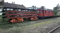 RBS/SZB: Auf dem Abstellgleis in Solothurn am 13. September 2017.
SZB OR 9 612, SZB OR 9 616, RBS OR 9 613 sowie Gem 4/4 121. 
Foto: Walter Ruetsch