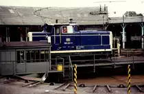 Bahnbetriebswerk Bebra am 7.6.1991: Rangierlok 365203 wird um 17.30 Uhr gedreht!