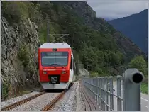 Auf der Fahrt Richtung Le Chable erreicht der TMR NINA Regionalzug 26120 in wenigen Minuten Sembrancher.
13. Sept. 2017 