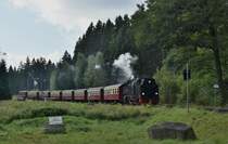 Nach dem Abstieg vom Broken ist die 99 7240-7 kurz vor Drei Annen Hohne.16.9.2017