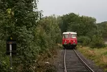 Der abgebildete MAN-Schienenbus der RSE (Fahrzeugnummer nicht bekannt), pendelte zwischen Bonn-Beuel (RSE) und dem Veranstaltungsgelände der Kirmes  Pützchens Markt . Aufgenommen am 11. September 2011 in Bonn-Beuel.