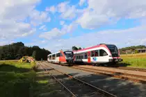 Erneut antreffen konnte ich den GTW im Bahnhof Sebersdorf
Dank einer Zugbegegnung musste er warten  so konnte ich ihn einholen. 

23.09.2017