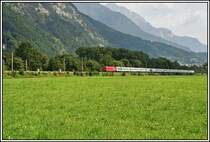 Der EuroCity85  Michelangelo   von M�nchen �ber Fortezza/Franzensfeste nach Roma Termini wurde am 17.06.05 von einer 1116 bis zum Brenner gebracht.