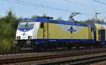 Metronom als RB31 mit der BR 146 538-4 kommend aus Hamburg-Harburg. Höhe Bardowick 23.09.2017