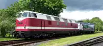 118 770-7 und 145 023-6 beim Bahnhofsfest in Putbus am 30.05.2015