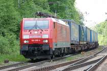 189 090 mit Gz   LKW Walther   auf der Frankenwaldbahn Kbs 840 von Lichtenfels nach Saalfeld/Saale in Hochstadt-Marktzeuln 12.05.07