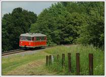 F�r eine private Gesellschaft, die am 12.5.2007 den Sondierstollen des Koralmtunnels besuchte, wurde von Graz aus VT 10.02 als SPz 8509 nach Deutschlandsberg, respektive bis zur Leibenfelder H�he in Verkehr gesetzt. Hier befindet sich der Triebwagen bereits leer wieder auf dem Weg zur�ck nach Deutschlandsberg, wo er bis zur R�ckfahrt nach Graz hinterstellt wurde.