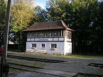 Das Stellwerk der Osnabr�cker Dampflokfreunde im Zechenbahnhof Piesberg.