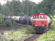 Durchfahrt durch GE-Bismarck: RBH 811 mit Kesselzug. 14.05.2007