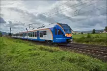 428 500 cantus ist als RB Linie R5 in Richtung Kassel Hbf. bei Reilos am 04.10.2017 unterwegs.