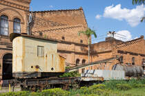 Kranwagen der Companhia Paulista (CP). Gebaut wurde der Kranwagen von der Firma Crafton & Co. Engineers in Bedford, England. Eisenbahnmuseum Jundiai, 12.10.2017