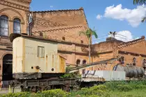 Kranwagen der Companhia Paulista (CP). Gebaut wurde der Kranwagen von der Firma Crafton & Co. Engineers in Bedford, England. Eisenbahnmuseum Jundiai, 12.10.2017