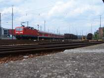 Blick auf einen Teil des Aalener Gleisfeldes. Foto: 10.05.07, Aalen.