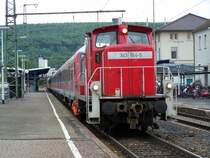 Die Br.363 164-5 beim Rangierdienst im ABhnhof Aalen. Aufgenommen am 12.05.07 auf Gleis 2 beim Ankoppeln eines RE-Zuges.