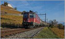 Kurz vor Lutry, bi Km 5.8 fotografiere ich diese SBB Re 420 257-8 mit eienem Güterzug Richtung Lausanne.
3. Nov. 2017
