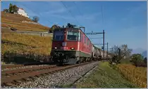 Kurz vor Lutry, bi Km 5.8 fotografiere ich diese SBB Re 420 257-8 mit eienem Güterzug Richtung Lausanne.
3. Nov. 2017