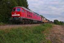 Aus Richtung Friedrichshafen kommend f�hrt am 18.09.2017 bei Markdorf 232 259-2 mit einem  Rheintalbahn-Umleiter  nach Radolfzell/Singen.