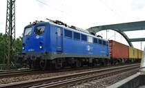 140 678-4 der EGP kommend mit Container aus dem Hagenower Land. Büchener Eisenbahnbrücke 24.07.2017